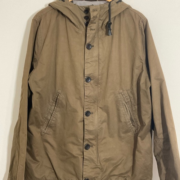 ZARA Man HOODED JACKET Drawstring Long Sleeve Xtra Large Brown - Picture 3 of 12